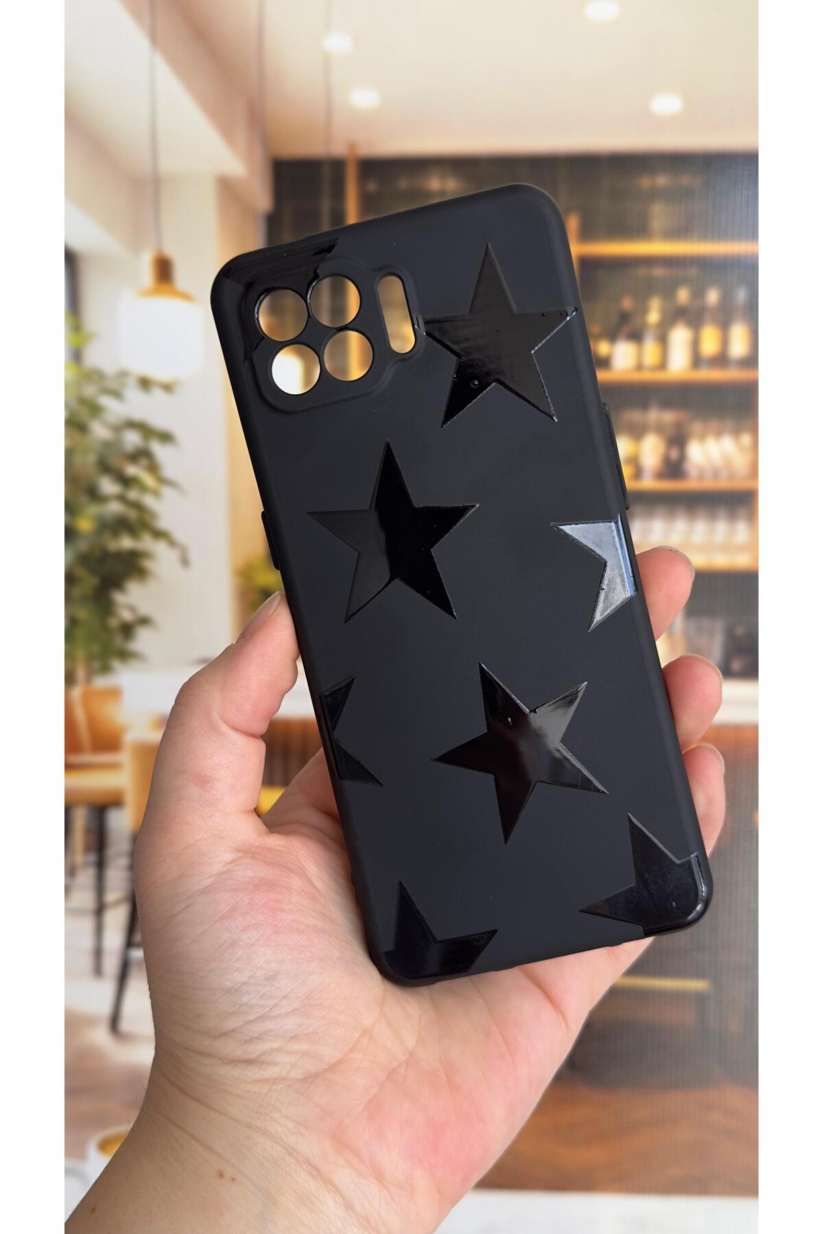 OPPO Reno 4 Lite Uyumlu Star Silikon Darbe Emici Klasik Korumalı Rubber Kılıf