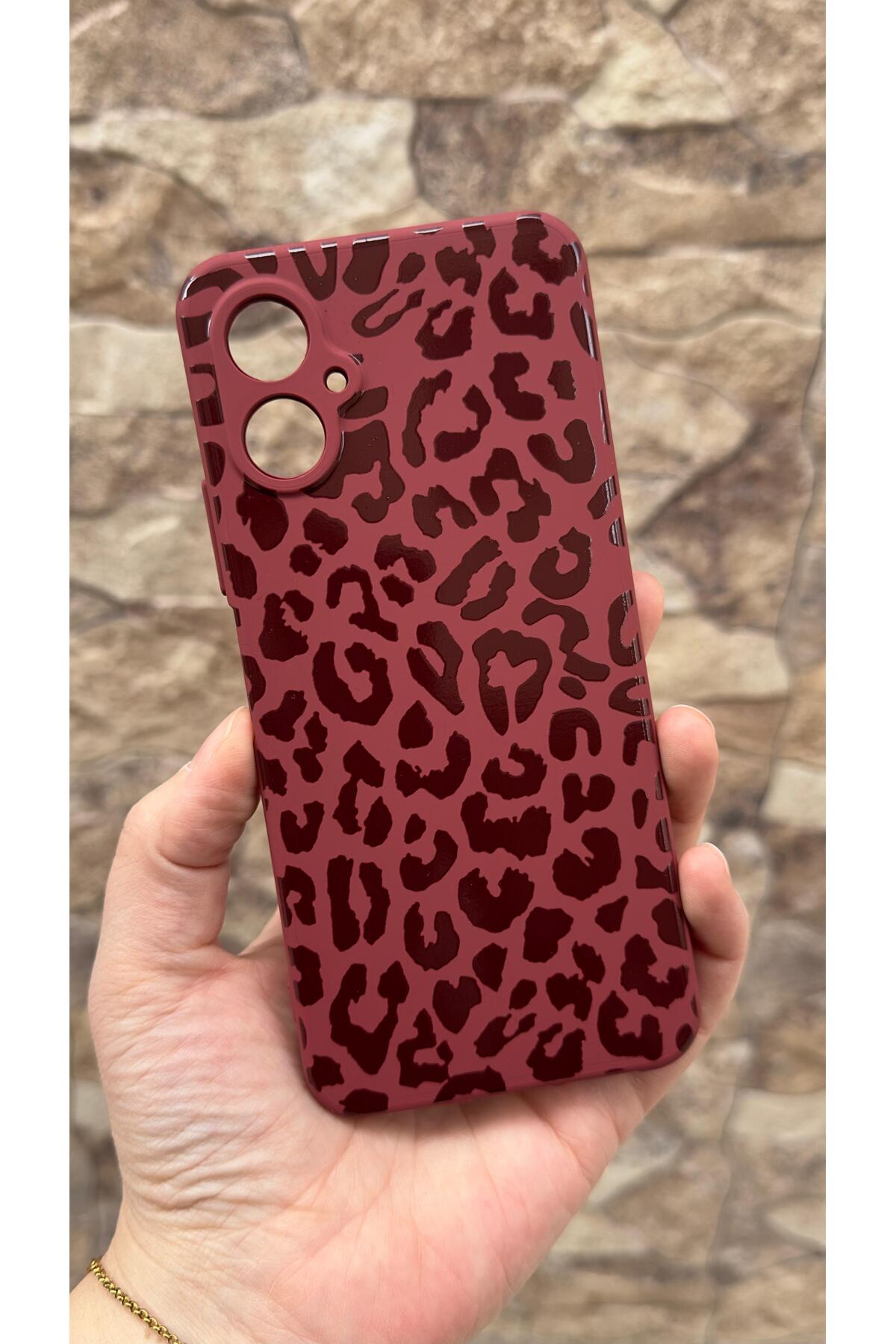 Omix X5 Uyumlu Leopar Desenli Silikon Darbe Emici Klasik Korumalı Rubber Kılıf