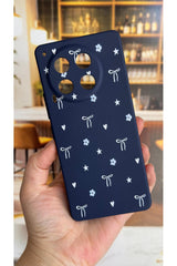 Tecno Camon 30 Uyumlu Mini Fiyonk Desenli Silikon Darbe Emici Klasik Korumalı Rubber Kılıf