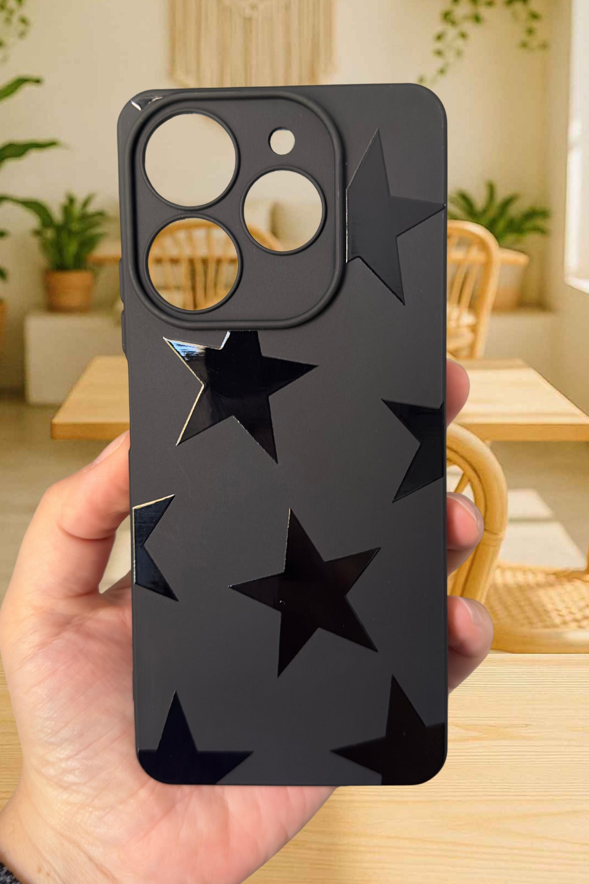 Tecno Spark 10 PRO Uyumlu Star Desenli Silikon Darbe Emici Rubber Kılıf