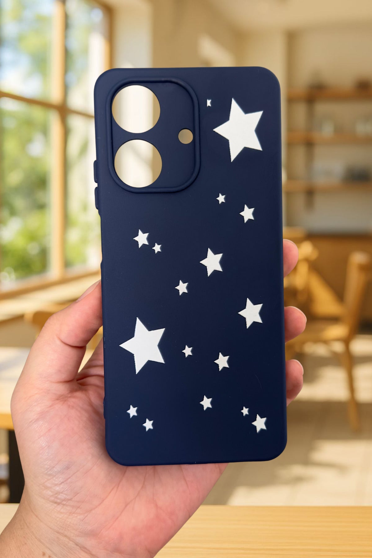 REALME NOTE 60 Uyumlu Mini Yıldız Desenli Silikon Darbe Emici Klasik Korumalı Rubber Kılıf