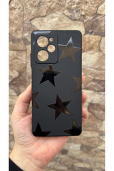 POCO X5 PRO Uyumlu Star Desenli Silikon Darbe Emici Klasik Korumalı Rubber Kılıf