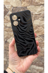 Tecno Spark Go2 Uyumlu Zebra Desenli Silikon Darbe Emici Klasik Korumalı Rubber Kılıf