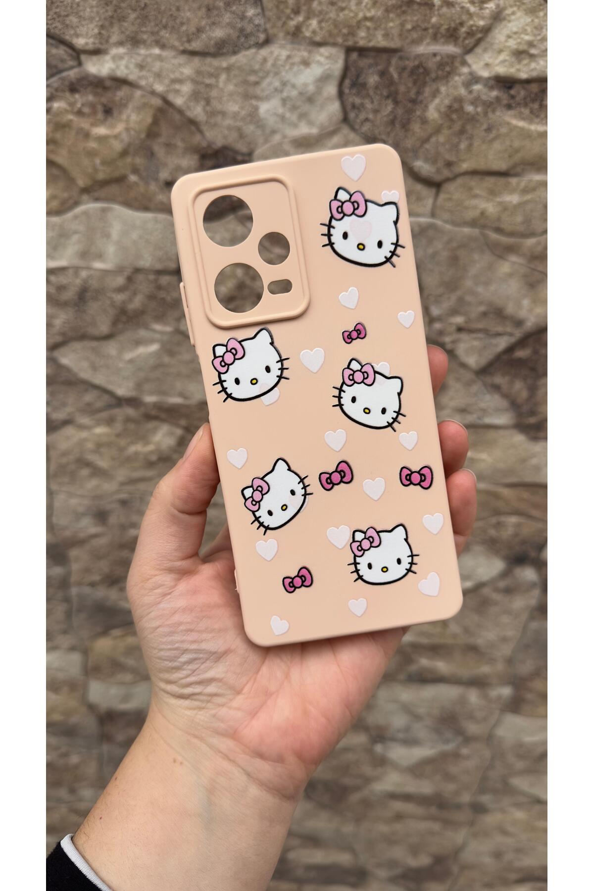 Xiaomi Redmi Note 12 Pro 5G Uyumlu Hello Kity Silikon Darbe Emici Klasik Korumalı Rubber Kılıf
