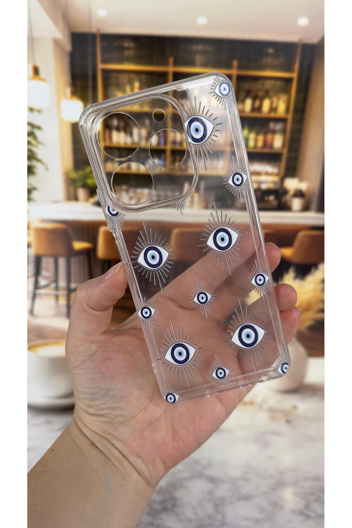 Tecno Spark 10 Pro Uyumlu Evıleye Desenli Şeffaf Darbe Emici Kamera Korumalı Clear Kılıf