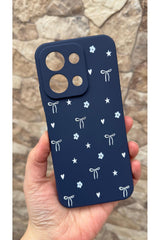 Redmi 15C Uyumlu Mini Fiyonk Desenli Silikon Darbe Emici Klasik Korumalı Rubber Kılıf