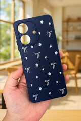 REALME NOTE 60 Uyumlu Mini Fiyonk Desenli Silikon Darbe Emici Klasik Korumalı Rubber Kılıf