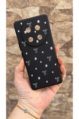 Honor Magic 7 Lite 5G Uyumlu Mini Fiyonk Desenli Silikon Darbe Emici Klasik Korumalı Rubber Kılıf