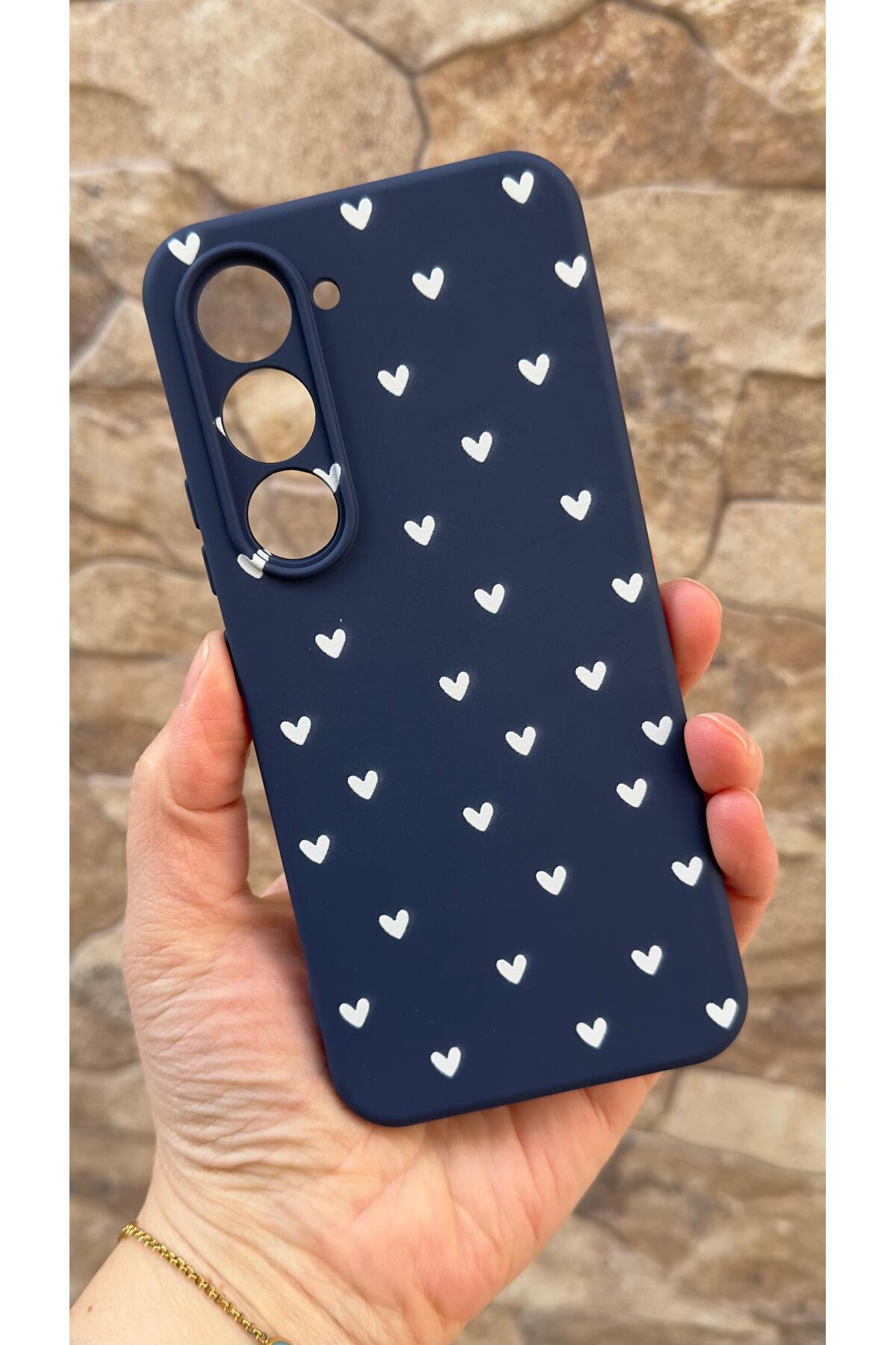 Tecno Spark 40 Pro Uyumlu Mini Kalp Desenli Silikon Darbe Emici Klasik Korumalı Rubber Kılıf
