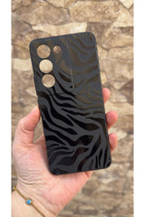 Vivo V30 Lite Uyumlu Zebra Desenli Silikon Darbe Emici Klasik Korumalı Rubber Kılıf