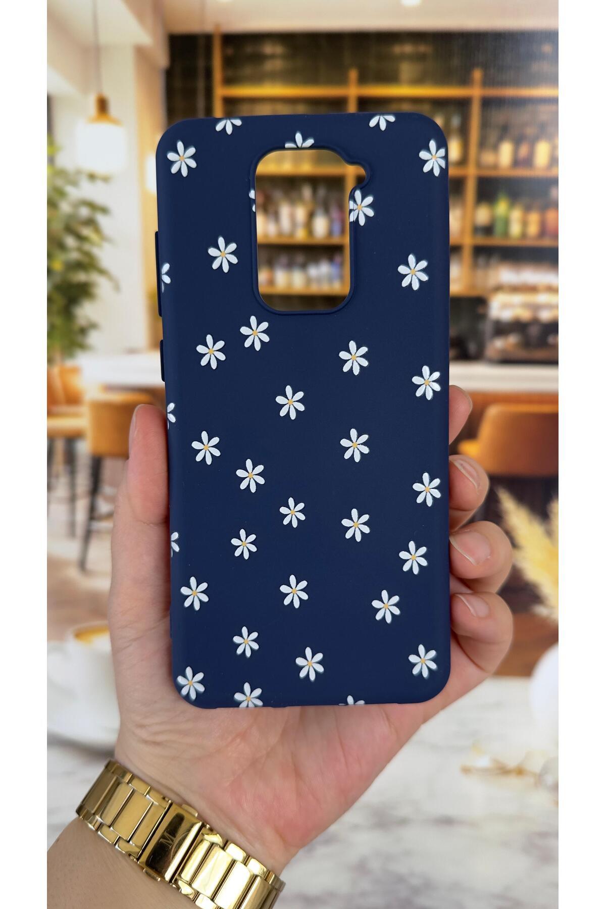 Redmi Note 9 Uyumlu Mini Papatya Desenli Silikon Darbe Emici Klasik Korumalı Rubber Kılıf