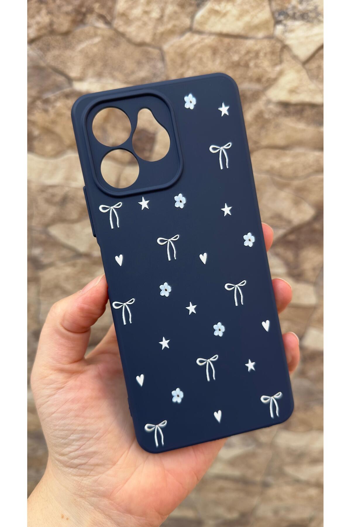 Omix X6 Uyumlu Mini Fiyonk Desenli Silikon Darbe Emici Klasik Korumalı Rubber Kılıf