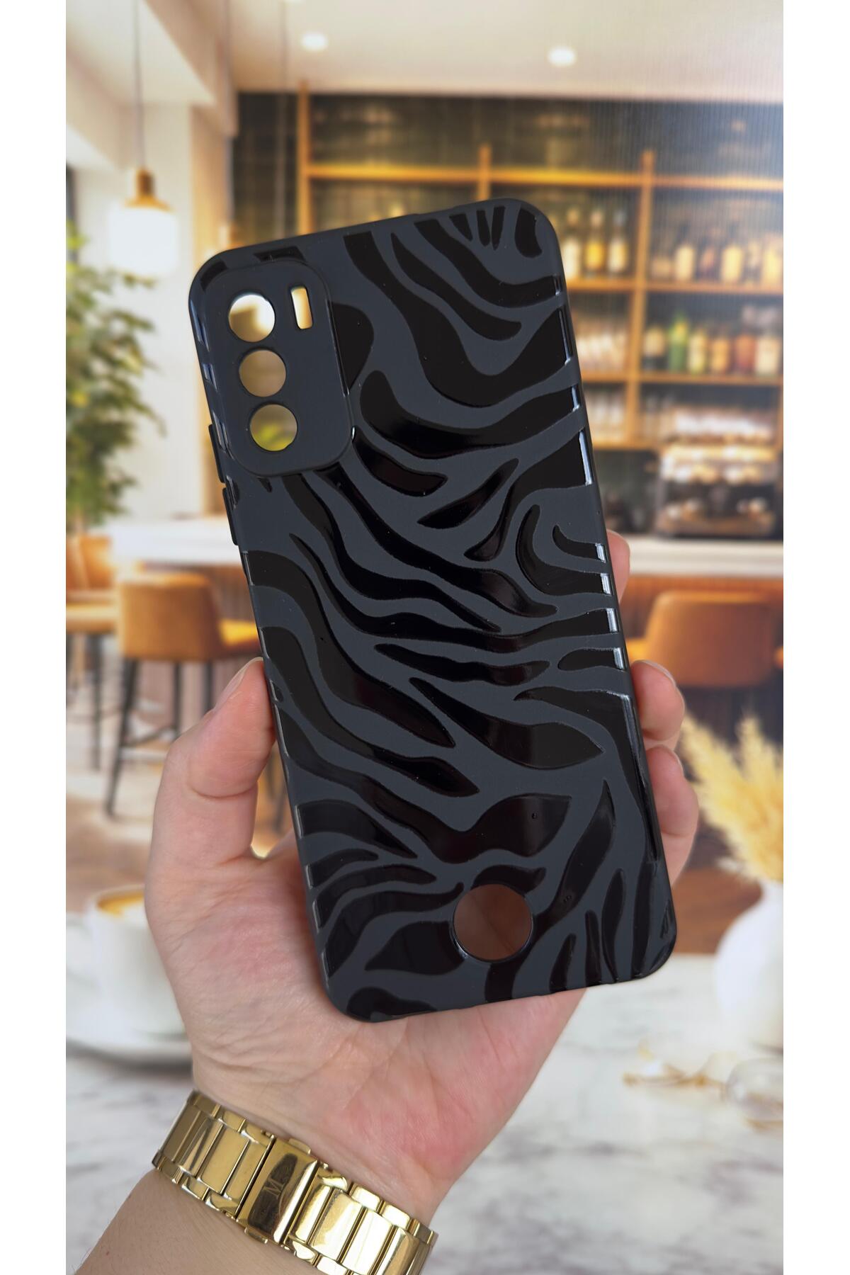 REEDER S19 MAX PRO S Uyumlu Zebra Desenli Silikon Darbe Emici Klasik Korumalı Rubber Kılıf