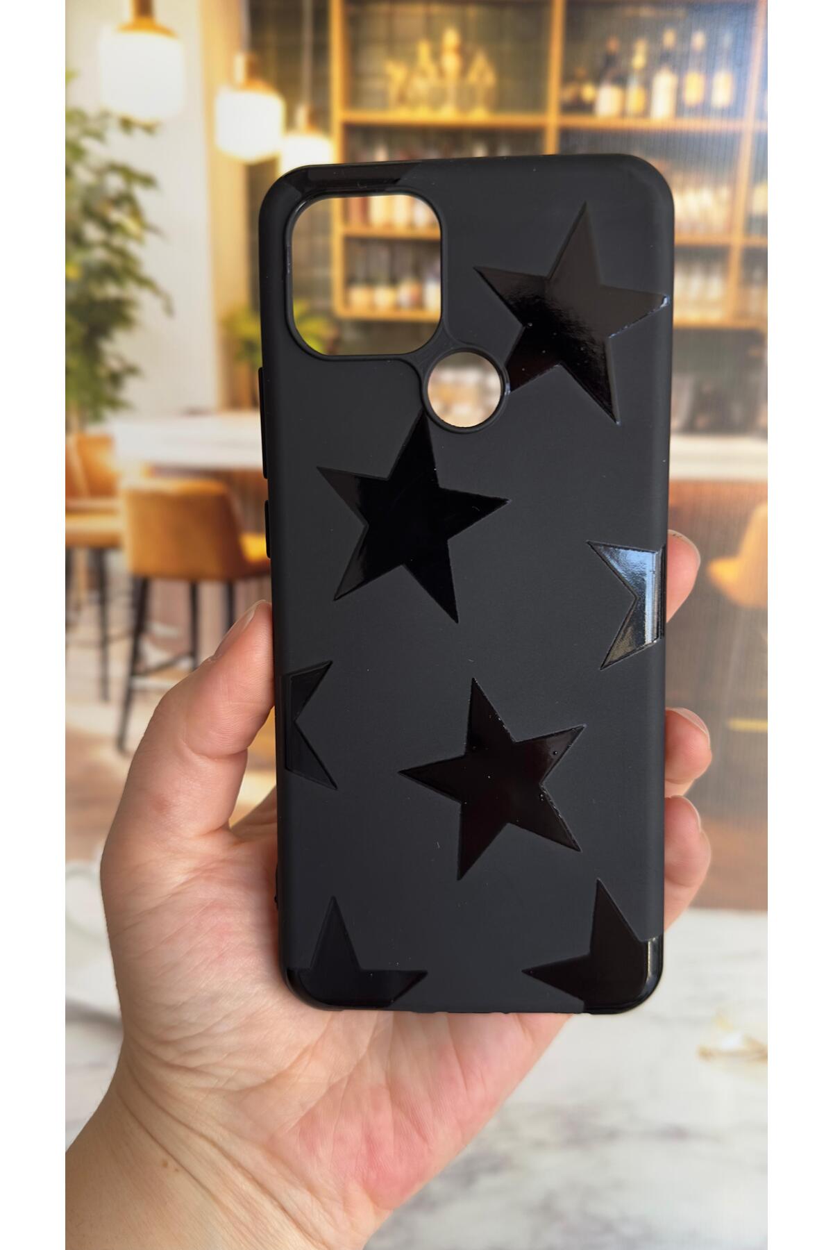 Oppo A15 Uyumlu Star Silikon Darbe Emici Klasik Korumalı Rubber Kılıf