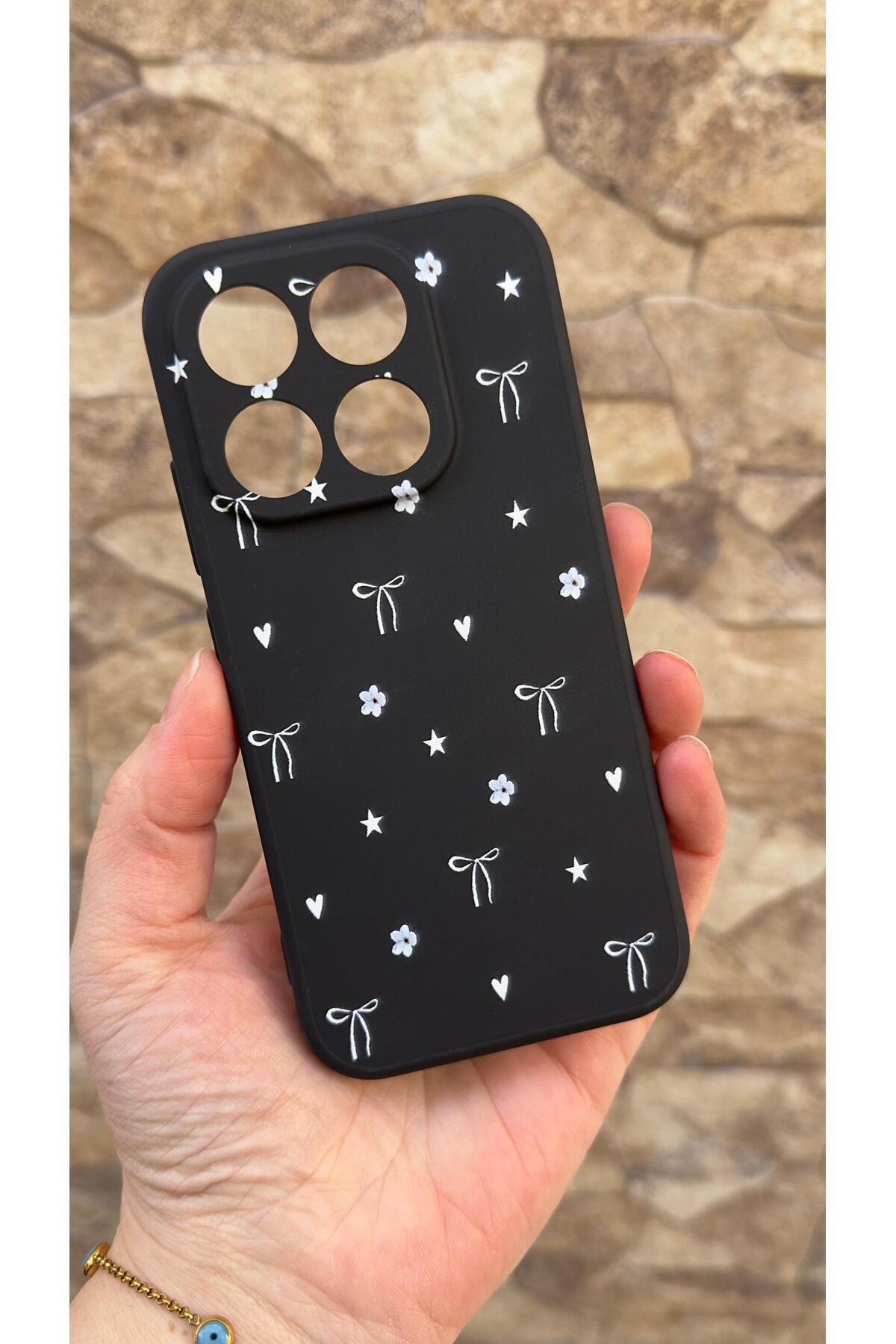 MI 17 5G Uyumlu Mini Fiyonk Desenli Silikon Darbe Emici Klasik Korumalı Rubber Kılıf