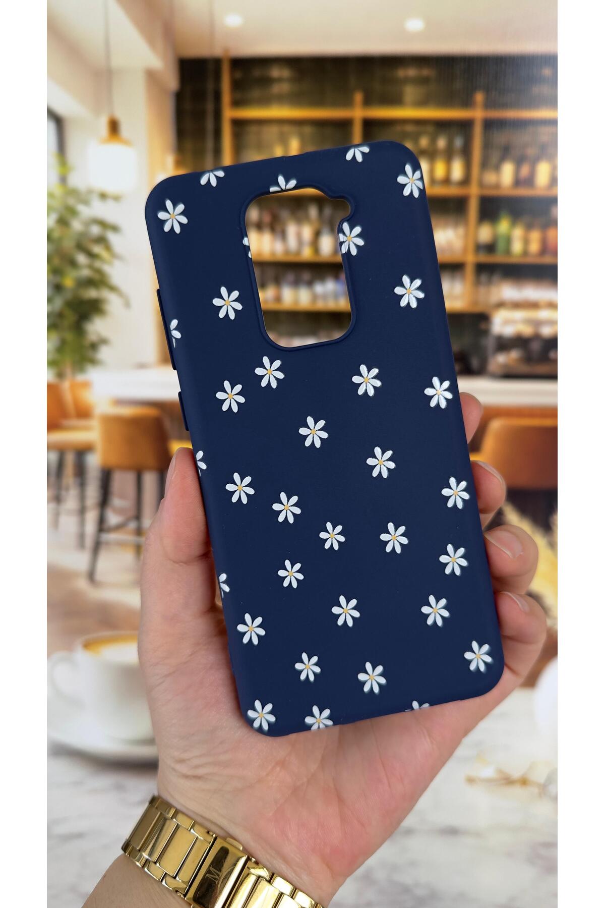 Redmi Note 9 Uyumlu Mini Papatya Desenli Silikon Darbe Emici Klasik Korumalı Rubber Kılıf