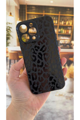 iPhone 14 Pro Max Uyumlu Leopar Desenli Silikon Darbe Emici Klasik Korumalı Rubber Kılıf
