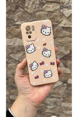 Xiaomi Redmi Note 10 ve 10S Uyumlu Hello Kity Silikon Darbe Emici Klasik Korumalı Rubber Kılıf