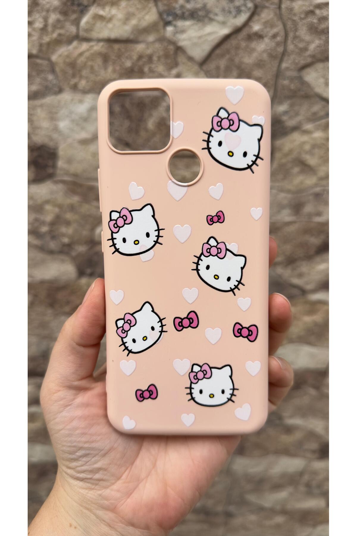 Realme C25 Uyumlu Kılıf Hello Kity Silikon Darbe Emici Klasik Korumalı Rubber KAPAK
