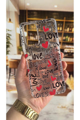 Redmi Note 10 Pro Uyumlu Love Yazı Desenli Şeffaf Darbe Emici Kamera Korumalı Clear Kılıf