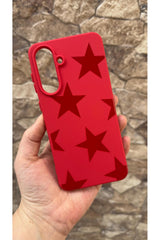Samsung Galaxy A26 Uyumlu Kırmızı Star Silikon Darbe Emici Klasik Korumalı Rubber Kılıf