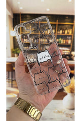 Samsung A16 Uyumlu Manycat Desenli Şeffaf Darbe Emici Kamera Korumalı Clear Kılıf