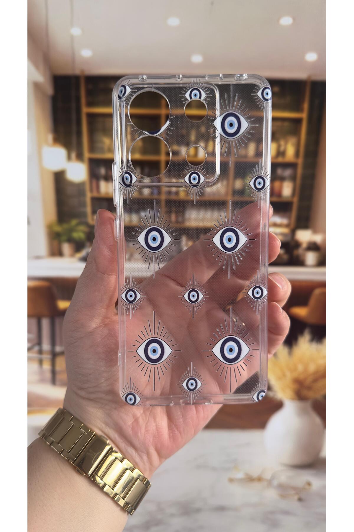 Xiaomi Redmi Note 13 Pro 5G Uyumlu Evıleye Desenli Şeffaf Darbe Emici Kamera Korumalı Clear Kılıf