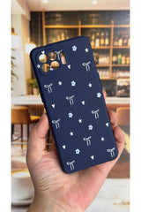 OPPO Reno 4 Lite Uyumlu Mini Fiyonk Desenli Silikon Darbe Emici Klasik Korumalı Rubber Kılıf