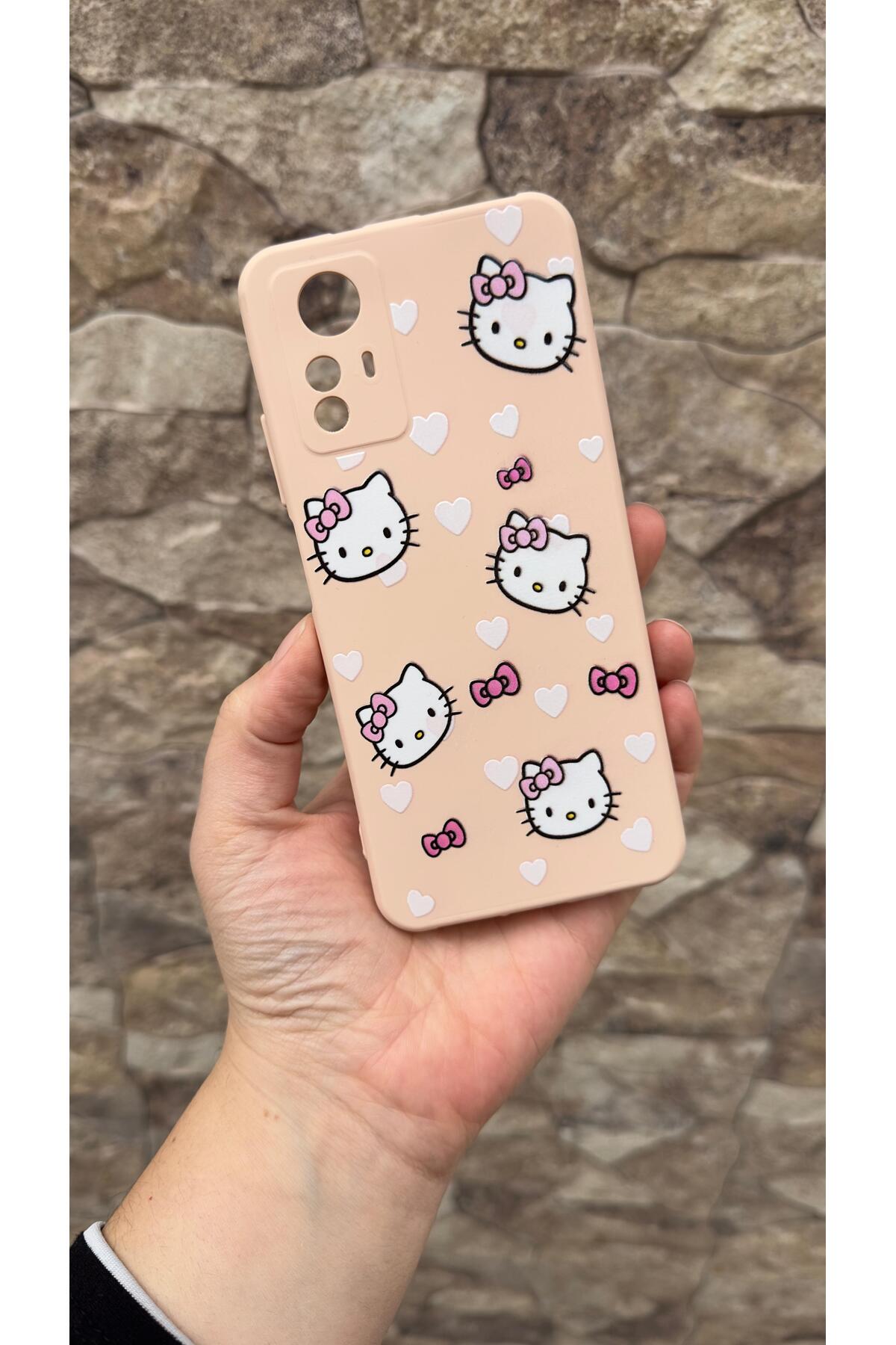 Redmi Note 12S Uyumlu Hello Kity Silikon Darbe Emici Klasik Korumalı Rubber Kılıf