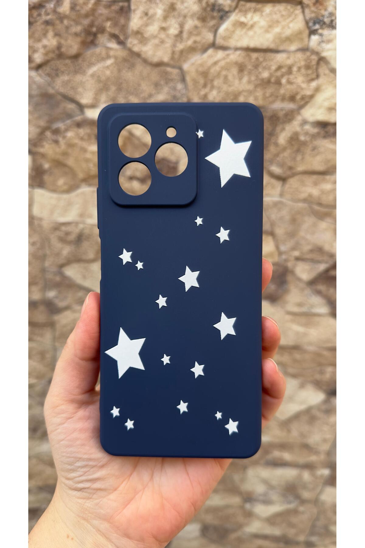 Omix X7 Uyumlu Mini Yıldız Desenli Silikon Darbe Emici Klasik Korumalı Rubber Kılıf