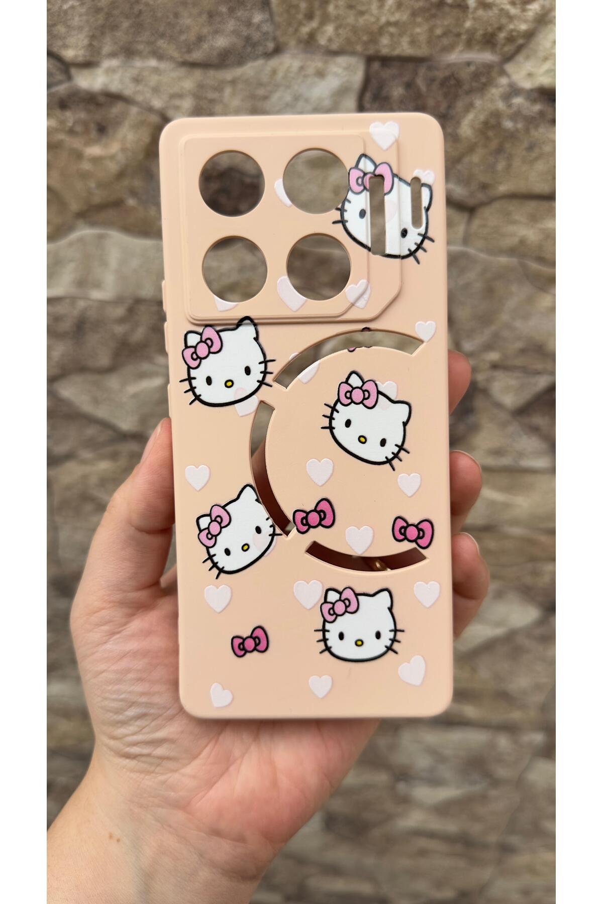 İnfinix GT 20 Pro Uyumlu Hello Kity Silikon Darbe Emici Klasik Korumalı Rubber Kılıf