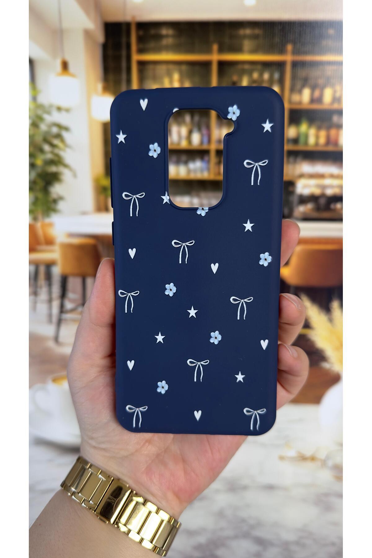 Redmi Note 9 Uyumlu Mini Fiyonk Desenli Silikon Darbe Emici Klasik Korumalı Rubber Kılıf