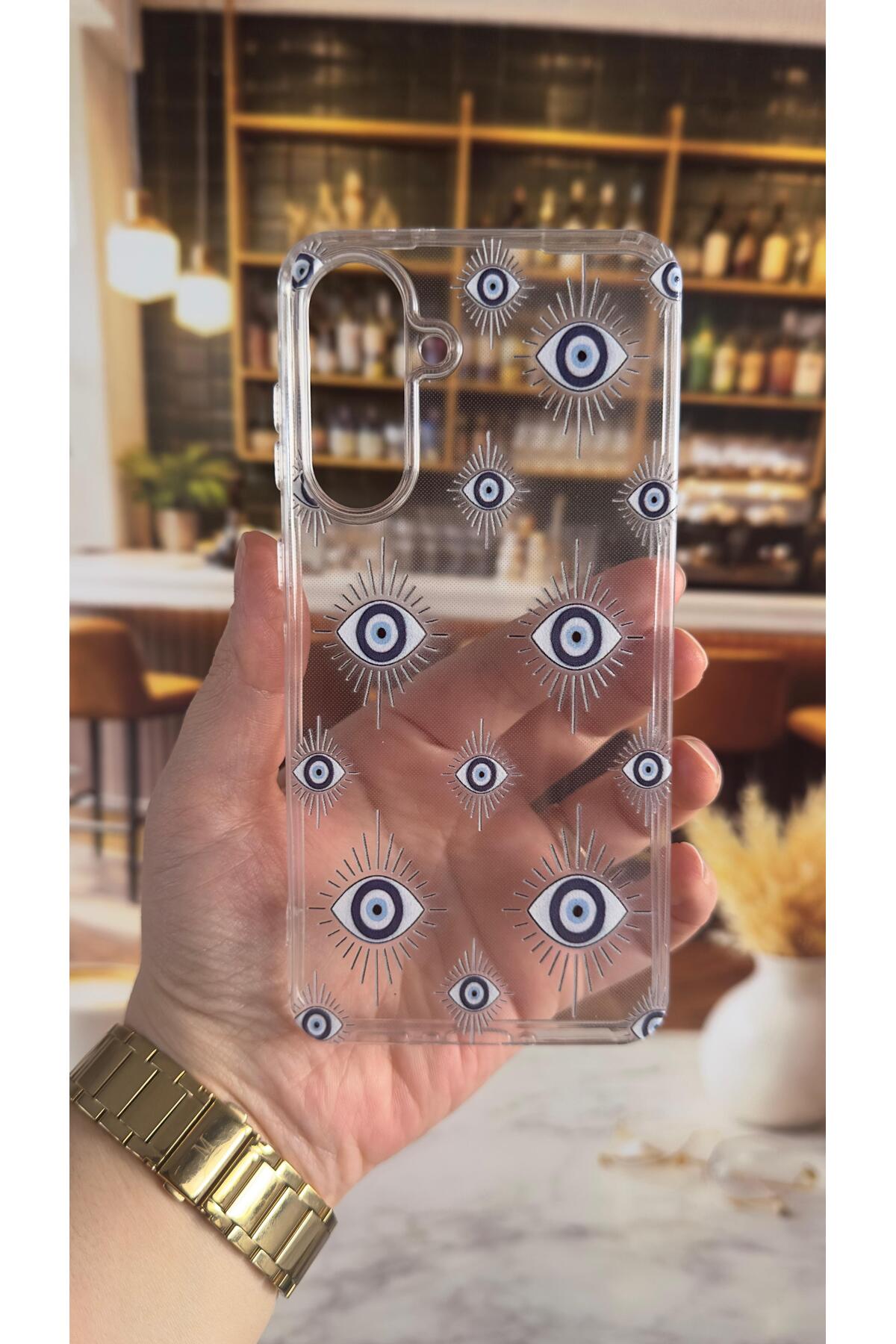 Samsung A56 Uyumlu Evıleye Desenli Şeffaf Darbe Emici Kamera Korumalı Clear Kılıf