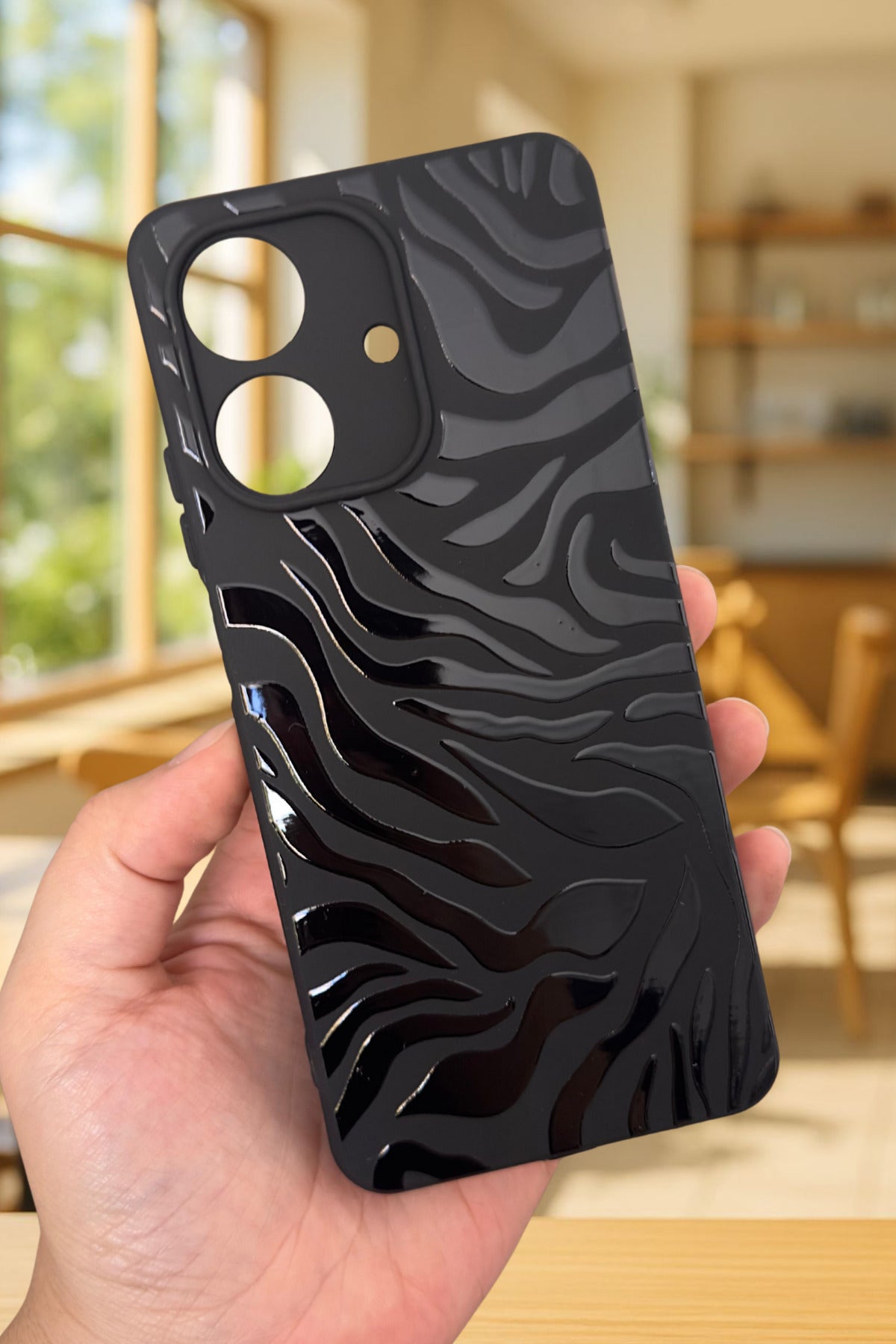 REALME NOTE 60 Uyumlu Zebra Desenli Silikon Darbe Emici Klasik Korumalı Rubber Kılıf