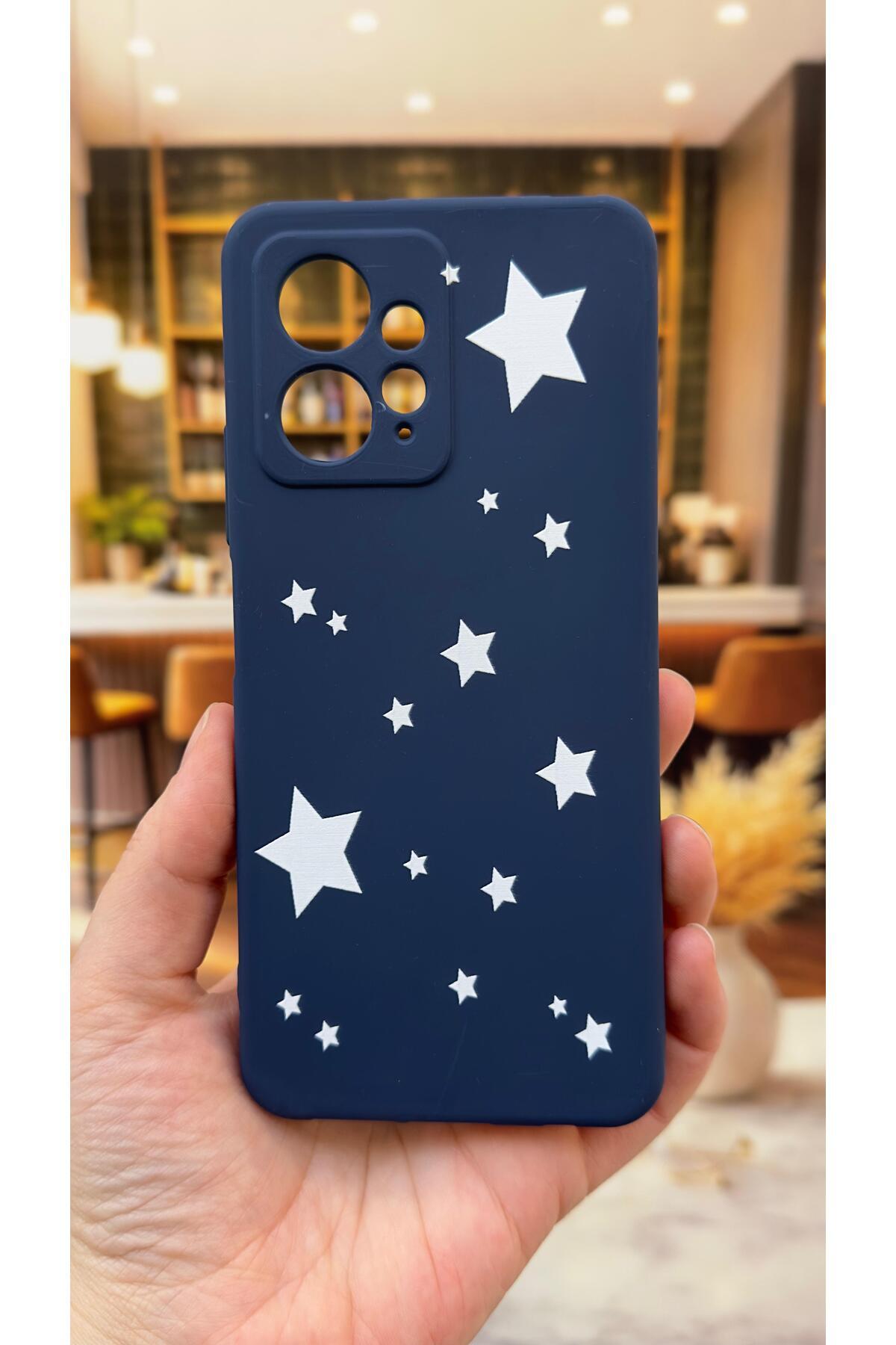 Xiaomi Redmi Note 12 4G Uyumlu Mini Yıldız Desenli Silikon Darbe Emici Klasik Rubber Kılıf
