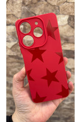 Tecno Spark 10 PRO Uyumlu Kırmızı Star Silikon Darbe Emici Klasik Korumalı Rubber Kılıf