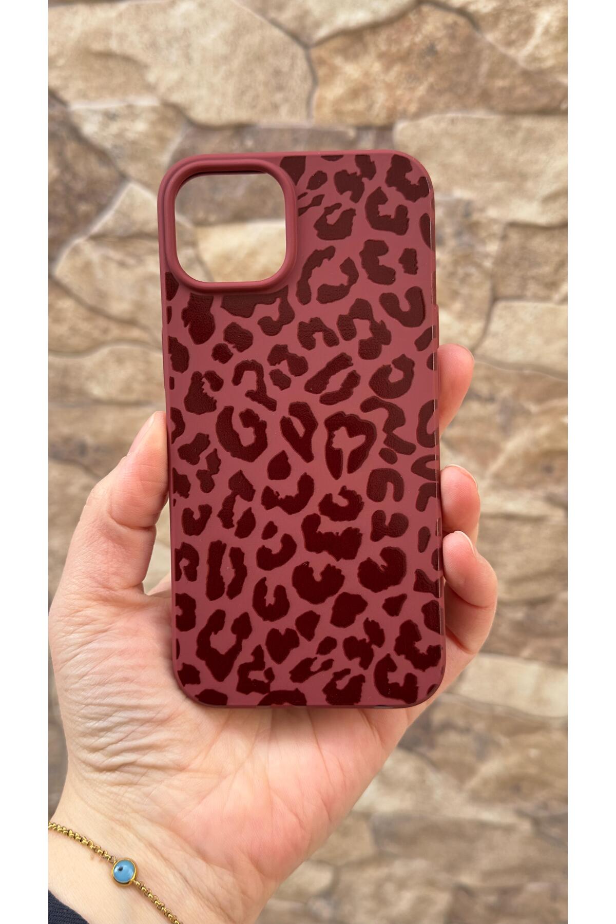 İphone 11 Uyumlu Leopar Desenli Silikon Darbe Emici Klasik Korumalı Rubber Kılıf