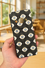 Xiaomi Redmi A3 Uyumlu Evıl Eye Desenli Silikon Darbe Emici Klasik Korumalı Rubber Kılıf