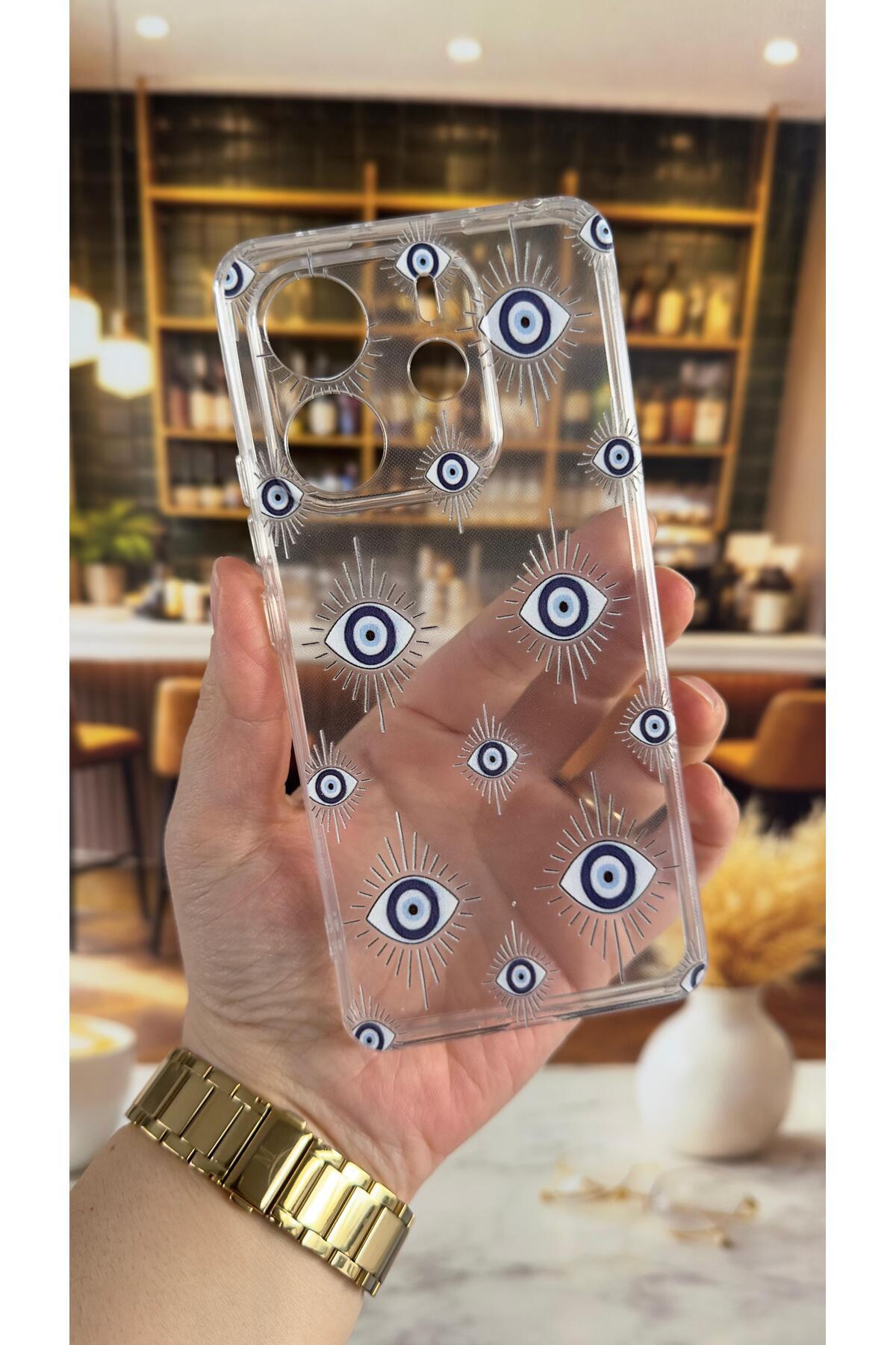 Redmi Note 14 Uyumlu Evıleye Desenli Şeffaf Darbe Emici Kamera Korumalı Clear Kılıf