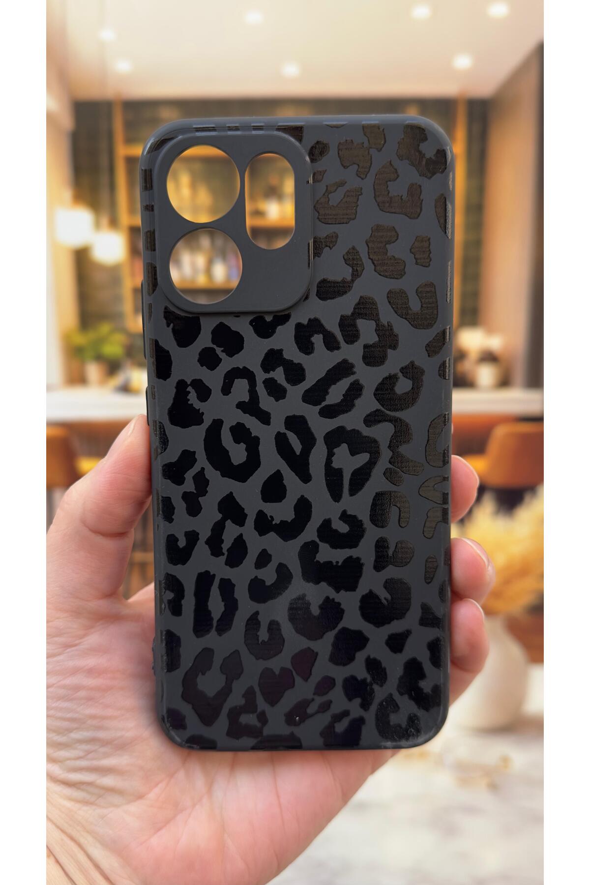 OPPO RENO 14F Uyumlu Leopar Desenli Silikon Darbe Emici Klasik Korumalı Rubber Kılıf
