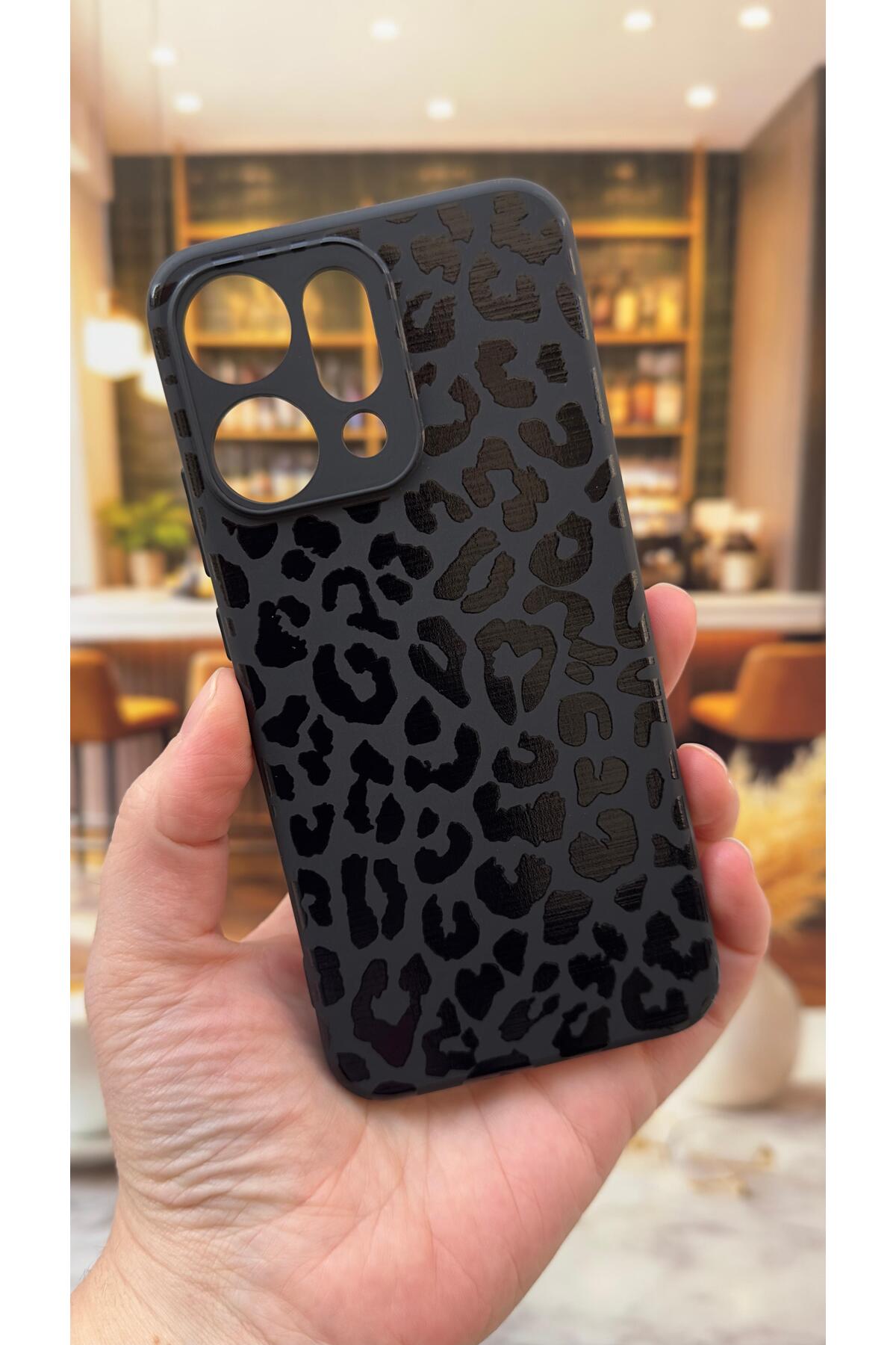 OPPO RENO 14 Uyumlu Leopar Desenli Silikon Darbe Emici Klasik Korumalı Rubber Kılıf