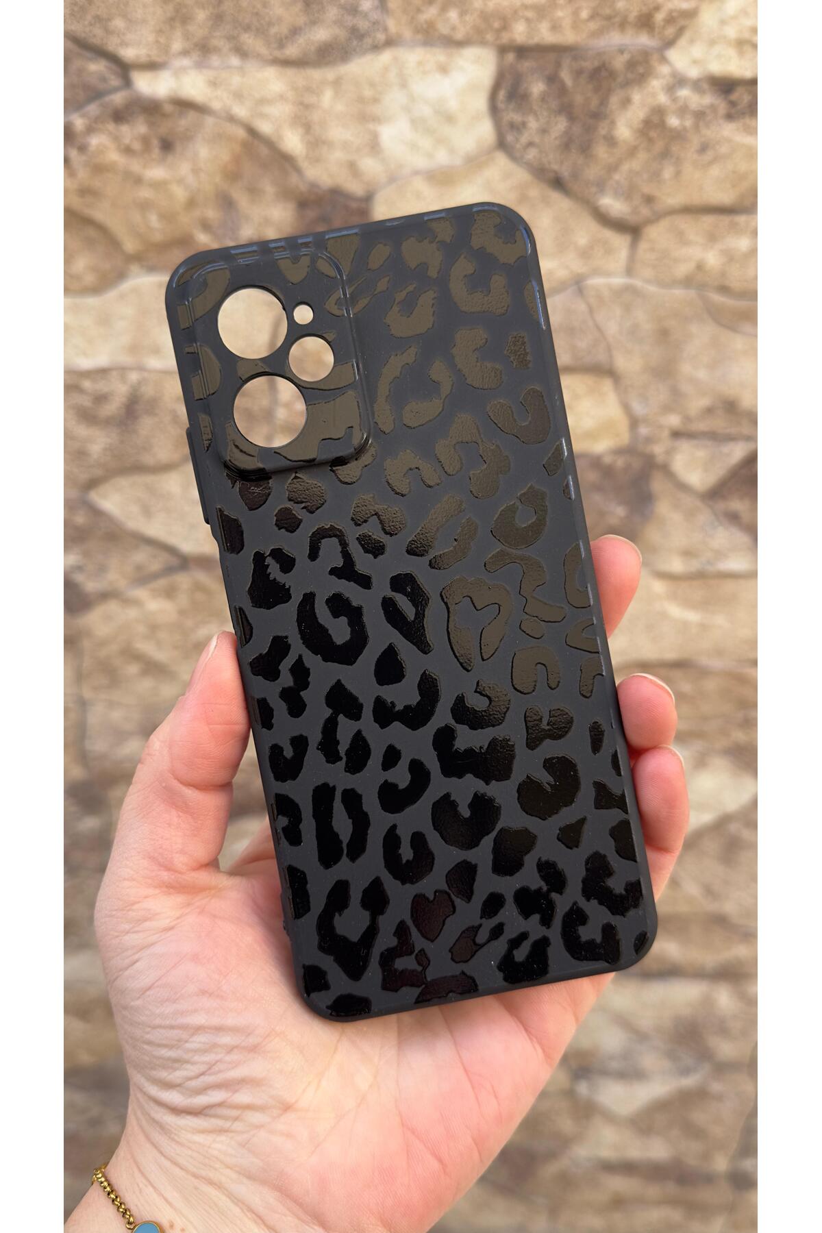 Casper Via X30 Uyumlu Leopar Desenli Silikon Darbe Emici Klasik Korumalı Rubber Kılıf