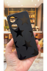 VİVO Y18 Uyumlu Star Desenli Silikon Darbe Emici Klasik Korumalı Rubber Kılıf