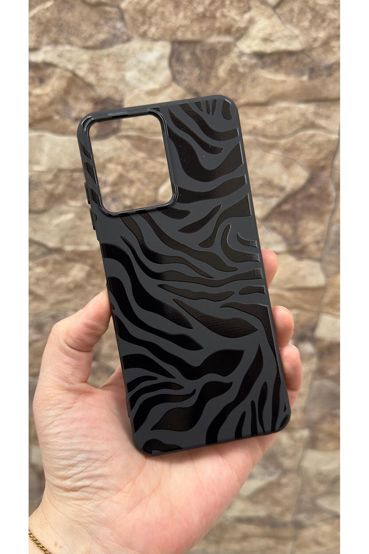 Casper Via M40 Uyumlu Zebra Desenli Silikon Darbe Emici Klasik Korumalı Rubber Kılıf