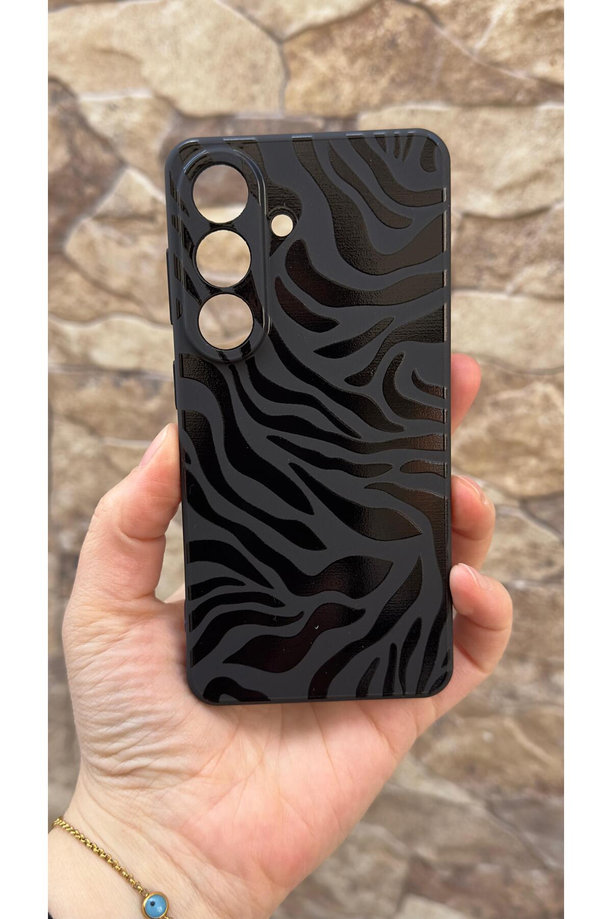 Samsung Galaxy S26 Uyumlu Zebra Desenli Silikon Darbe Emici Klasik Korumalı Rubber Kılıf
