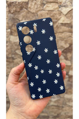 Tecno Camon 40 Uyumlu Mini Papatya Desenli Silikon Darbe Emici Klasik Korumalı Rubber Kılıf