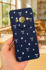 Xiaomi Redmi A3 Uyumlu Mini Fiyonk Desenli Silikon Darbe Emici Klasik Korumalı Rubber Kılıf