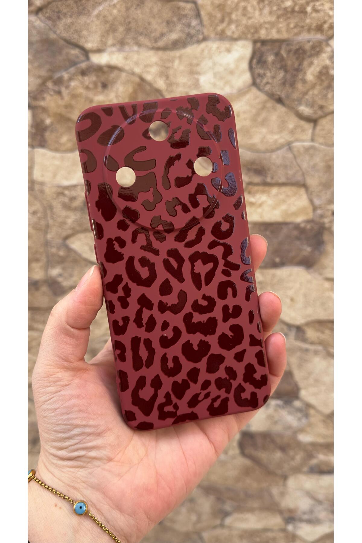 Honor Magic 8 Lite Uyumlu Leopar Desenli Silikon Darbe Emici Klasik Korumalı Rubber Kılıf