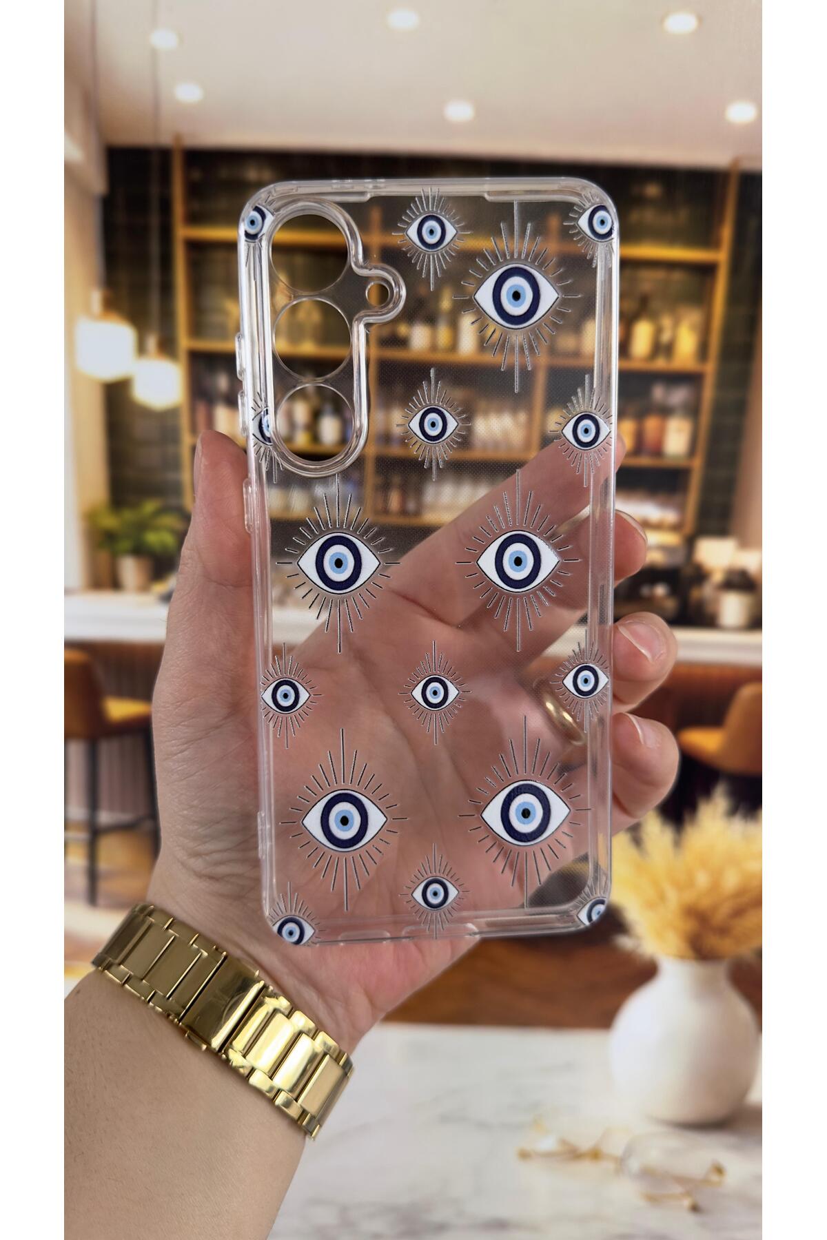 Samsung A16 Uyumlu Evıleye Desenli Şeffaf Darbe Emici Kamera Korumalı Clear Kılıf