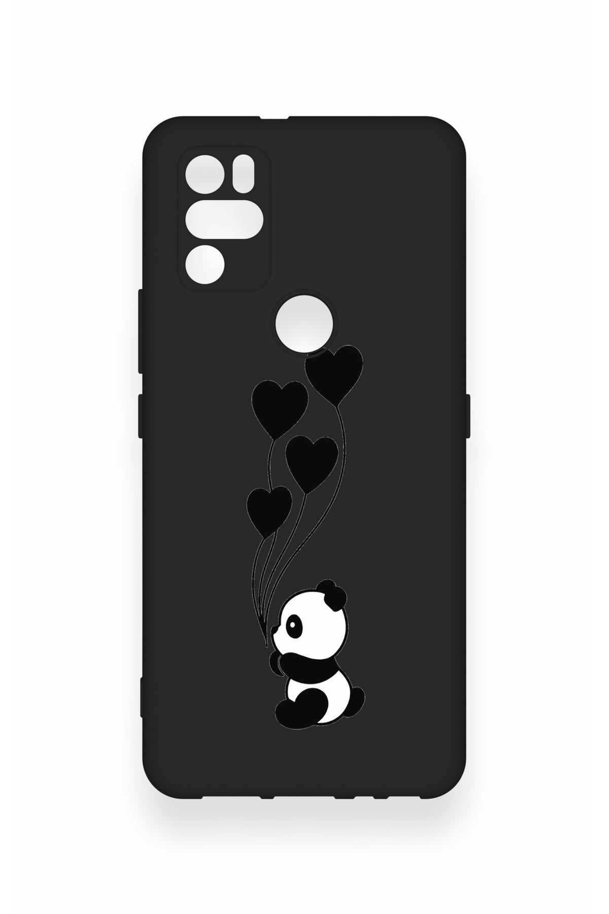 Omix X300 Uyumlu Kalpli Panda Desenli Silikon Kılıf